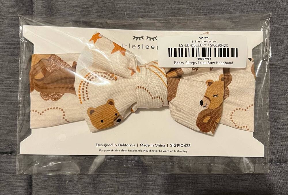 Little Sleepies Beary Sleepy Lux Bow Headband